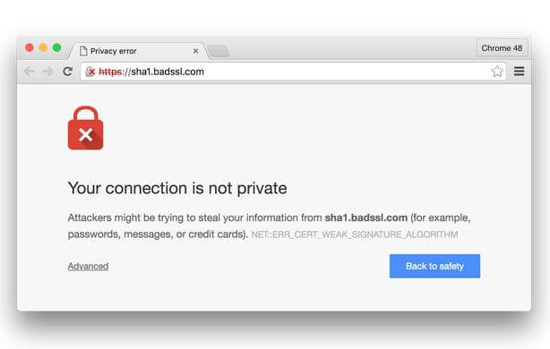 example of bad ssl