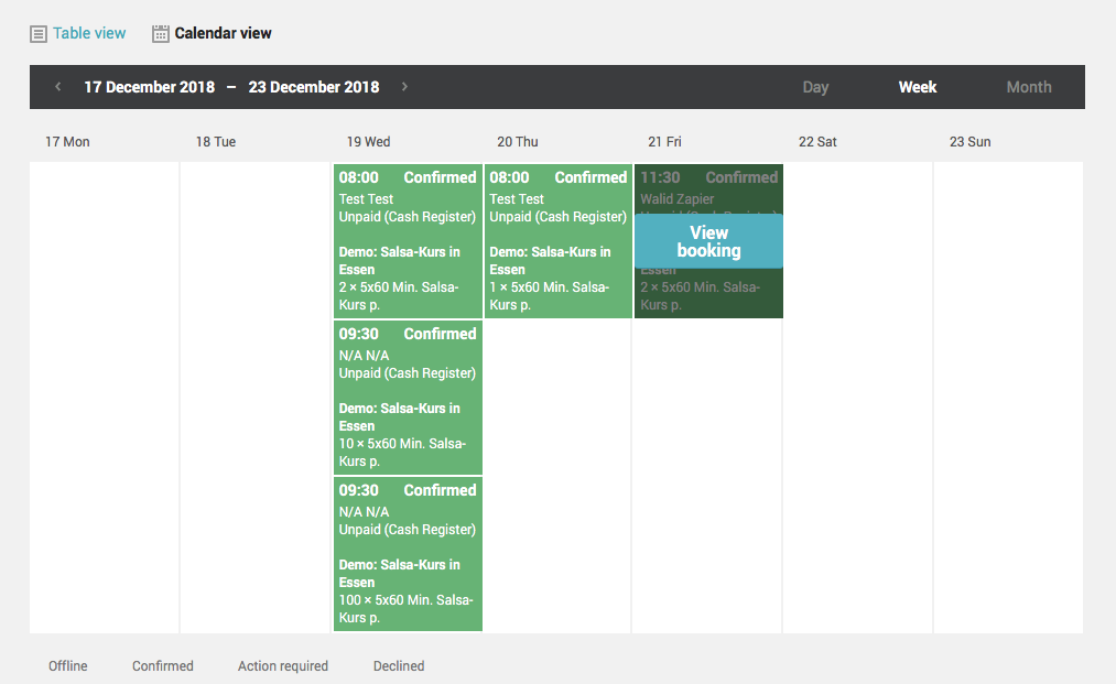 sistema di prenotazione online_regiondo_funzioni_calendario