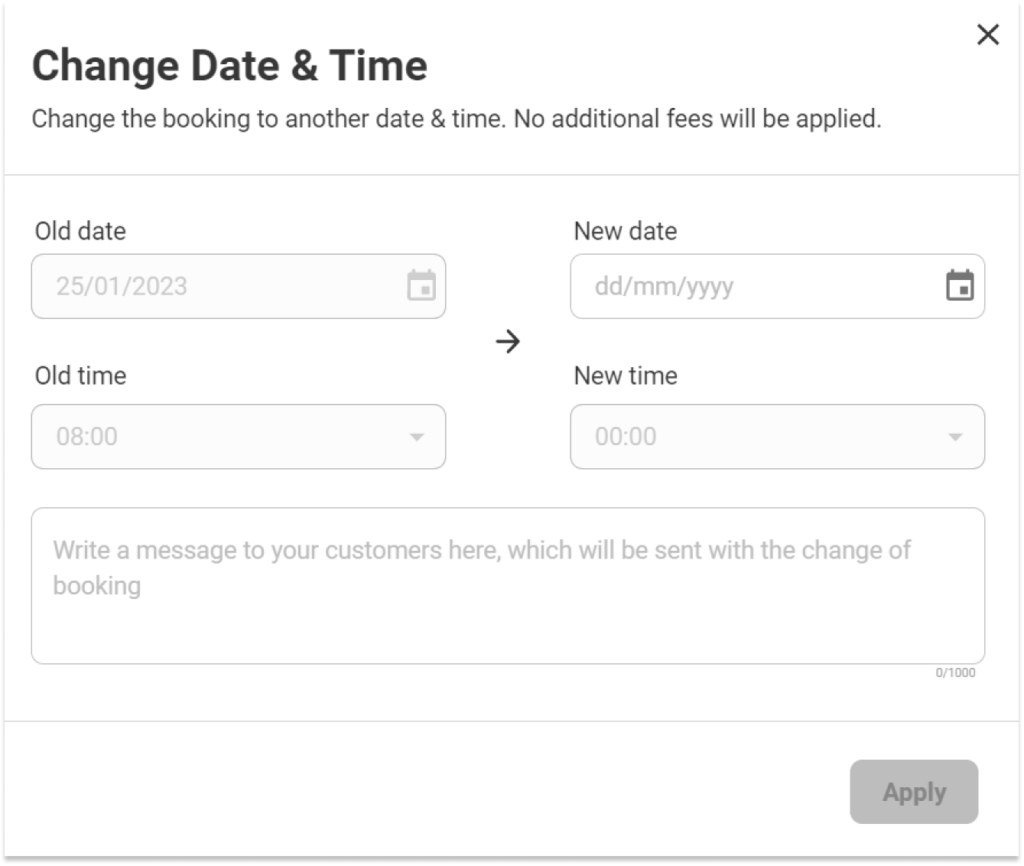 regiondo change date of booking