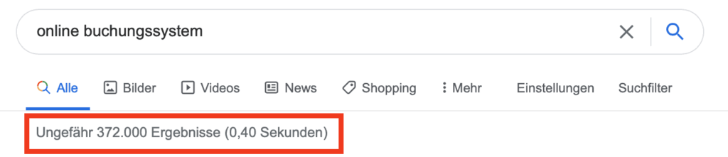 online SaaS Buchungssystem mehr Ergebnisse bei Google