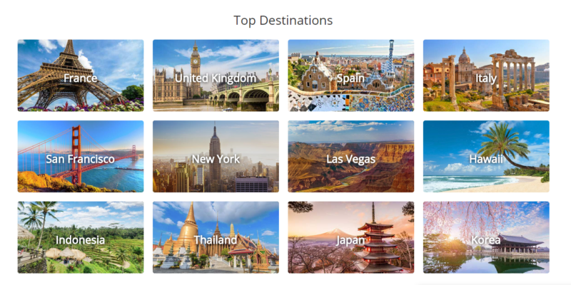 Veltra top destinations